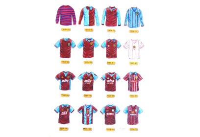 Aston Villa FC Retro Shirts Wall Art Print